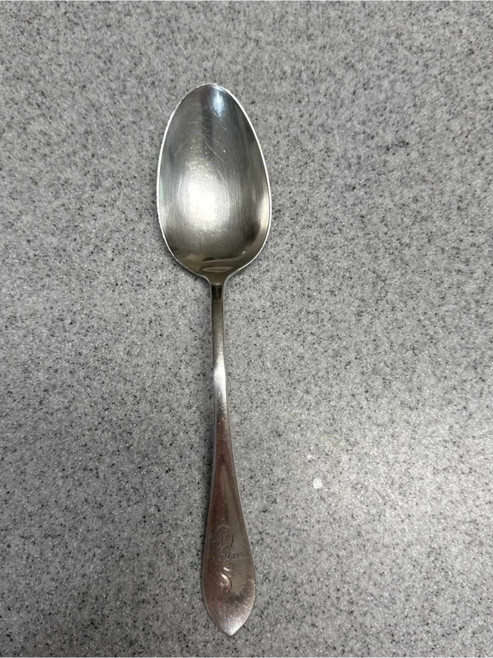 Tiffany & Co. Faneuil Sterling Silver Serving Spoon 8 3/4" Monogram Antique